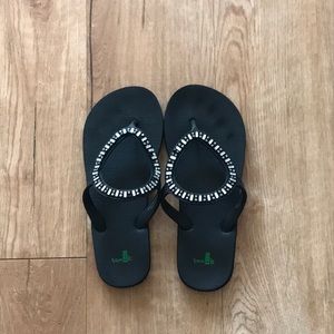 Sanuk black rhinestone scandals
